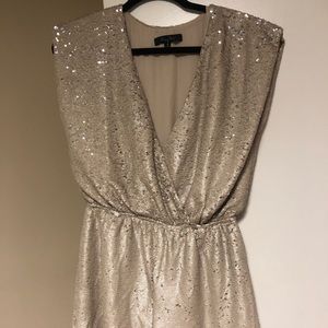 Silver sequin romper